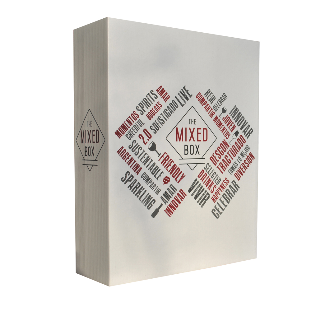 Caja de carton vertical para 6 botellas