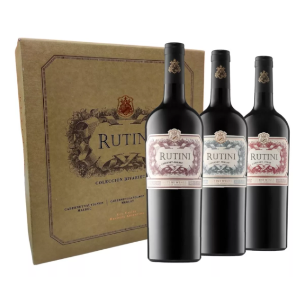 Rutini CabMal.+Cab.Merlot+CabSyrah Estuche 3x750